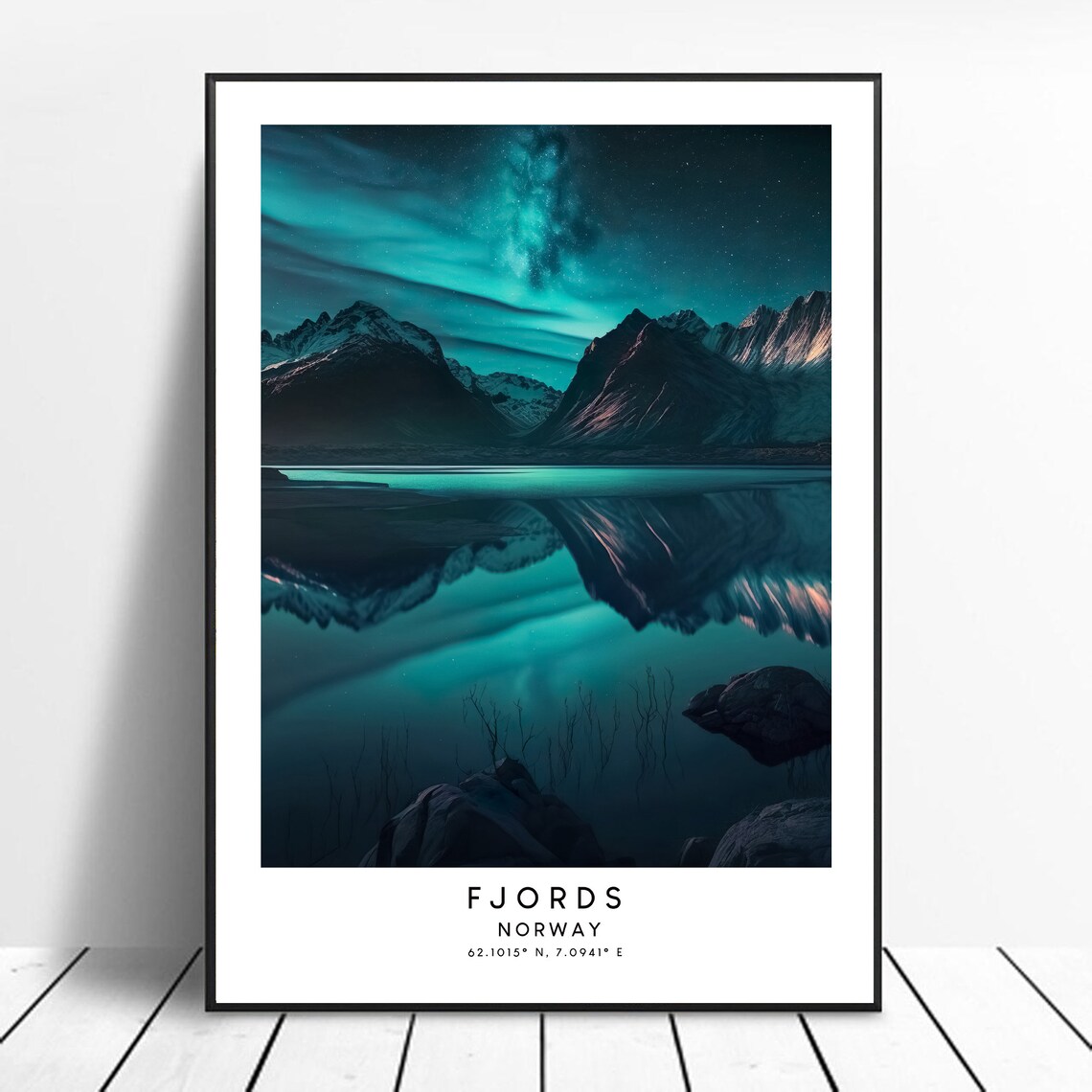Norway Travel Print, Colourful Fjords Poster