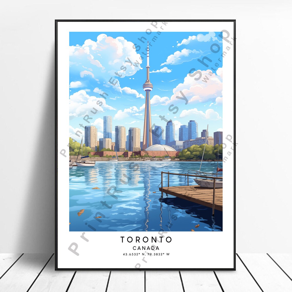 Toronto Travel Poster, Canada Home Decor Print
