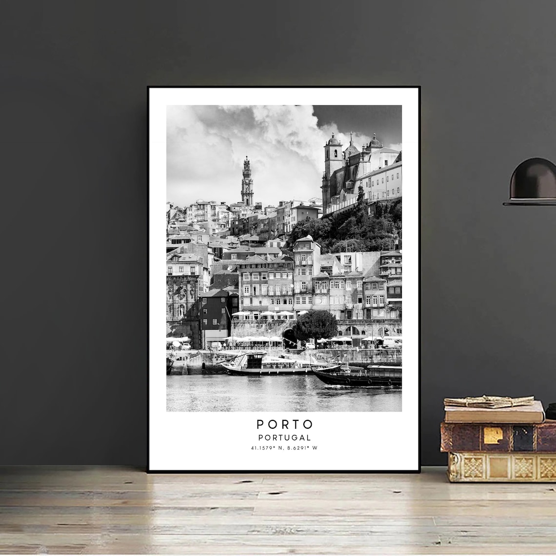 Porto Portugal Minimalist Travel Poster, Black and White - Image 2