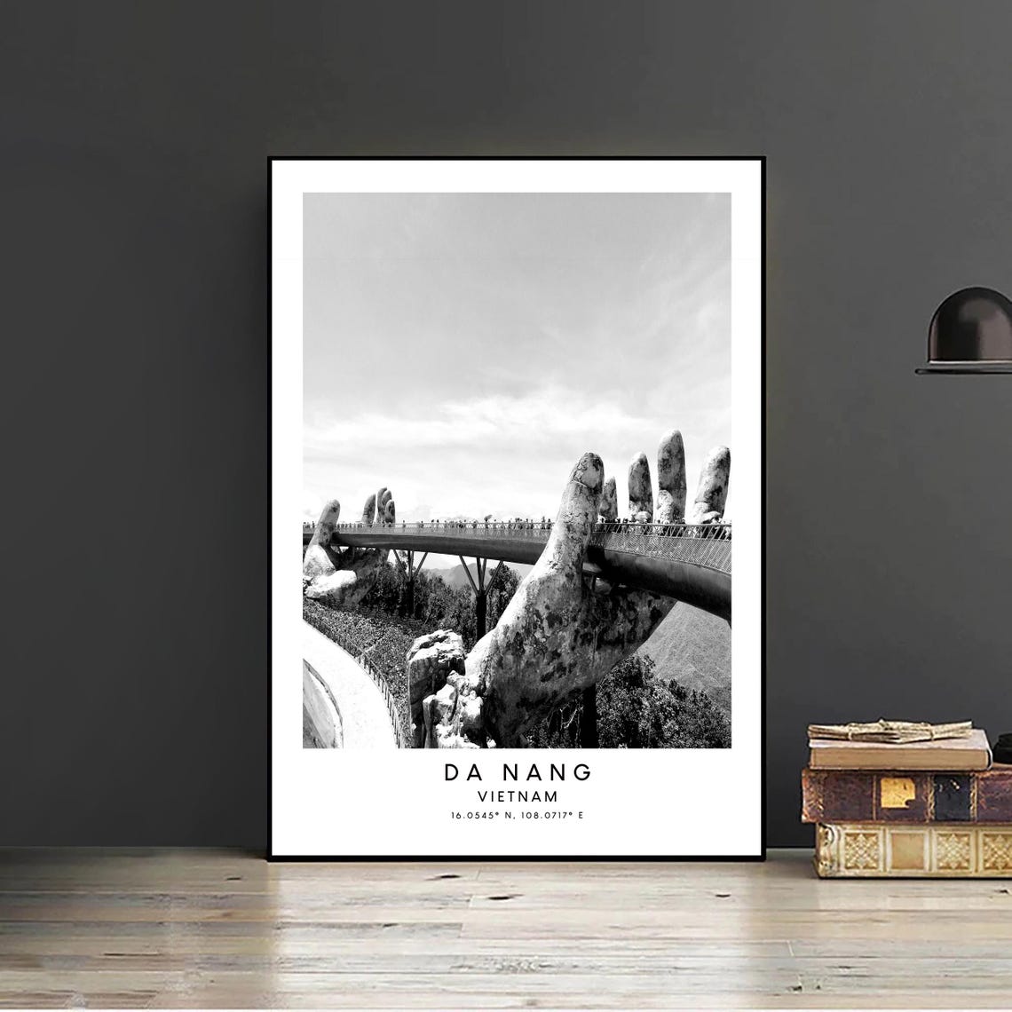 Da Nang Vietnam Golden Bridge Minimalist Art Print - Image 2