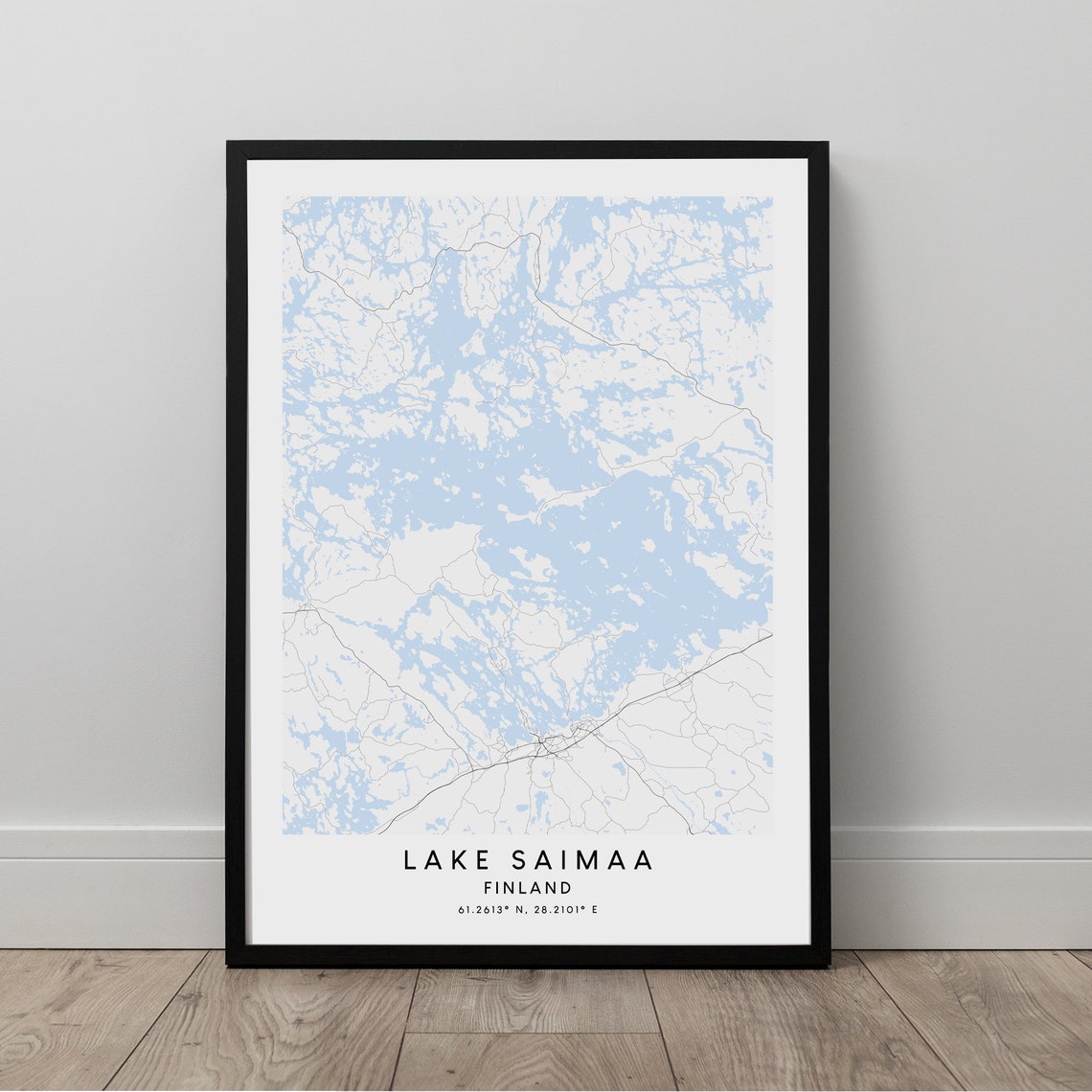 Lake Saimaa Finland Minimalist Map Poster With Coordinates Nature