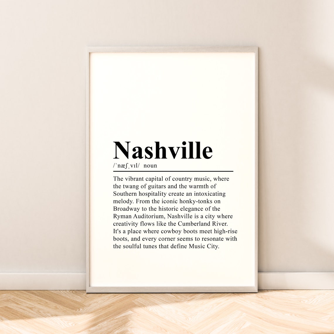 Nashville Travel Print Nashville Definition Poster Nashville Wall Art Nashville Wall Print Minimalist Nashville Poster Nashville Home Dcor