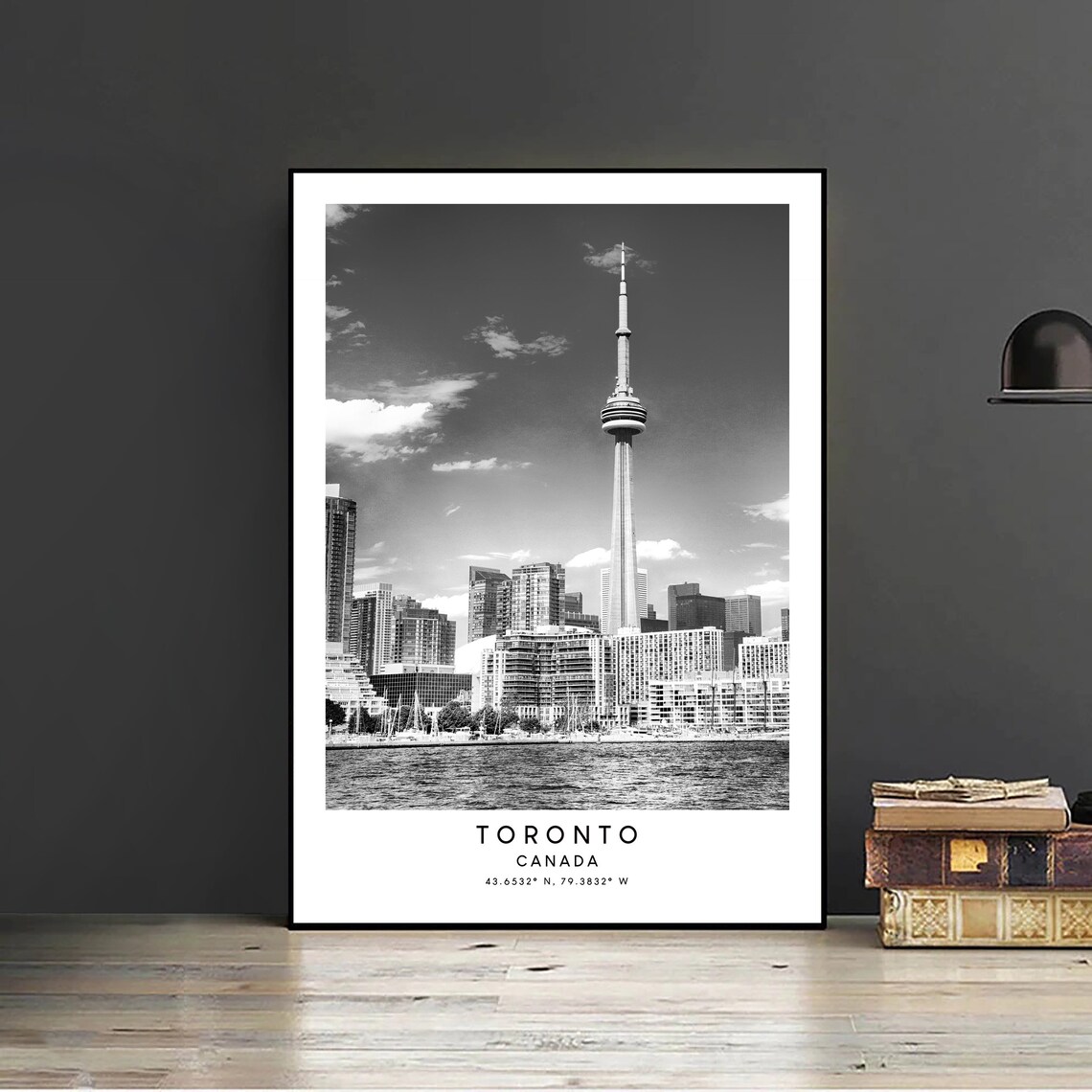 Toronto Minimalist Travel Poster, Black And White - Image 2