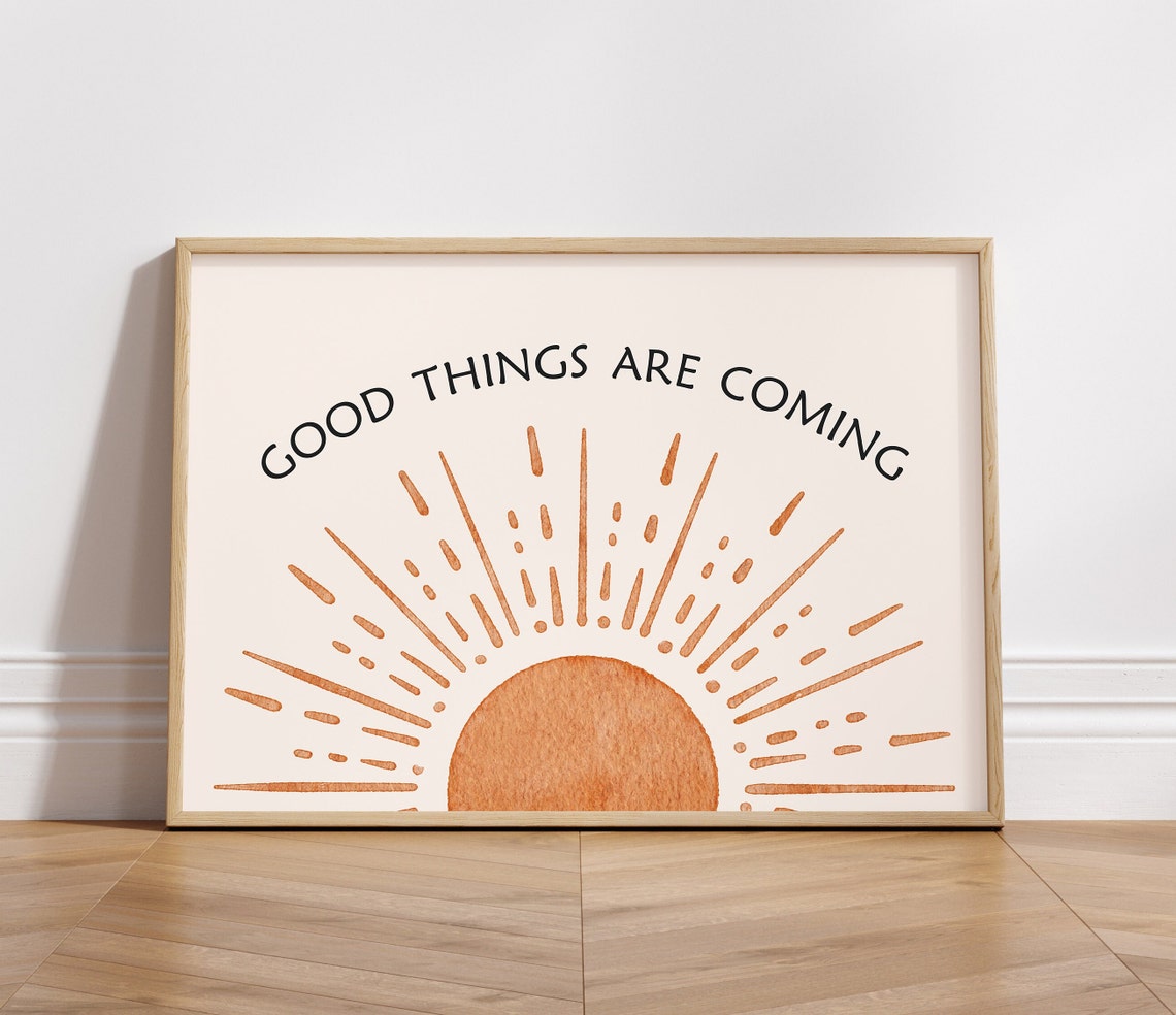 Good Things Are Coming Terracotta Sunrise Boho Inspirational Poster - Image 2
