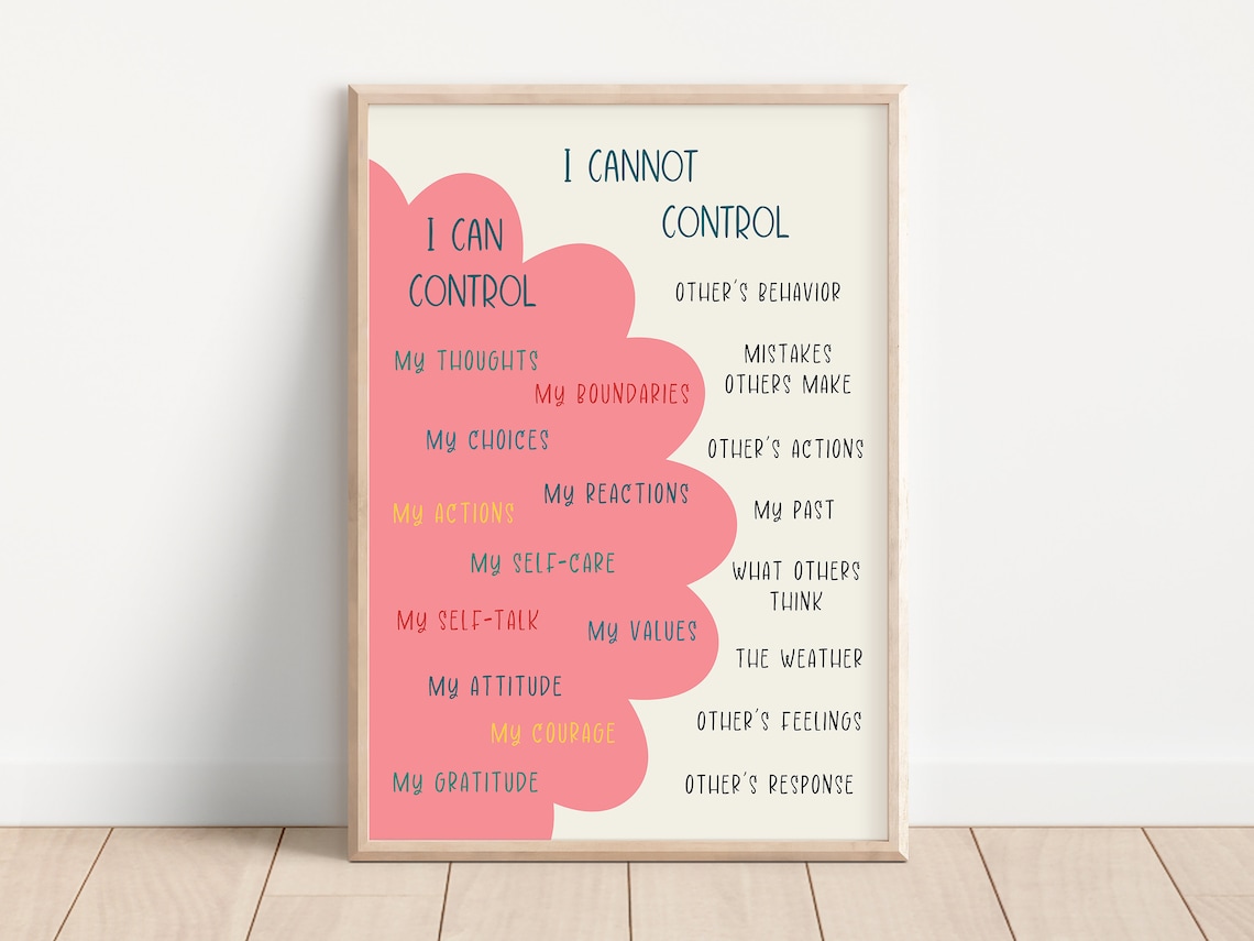 Things I Can Control Mental Health Poster Print