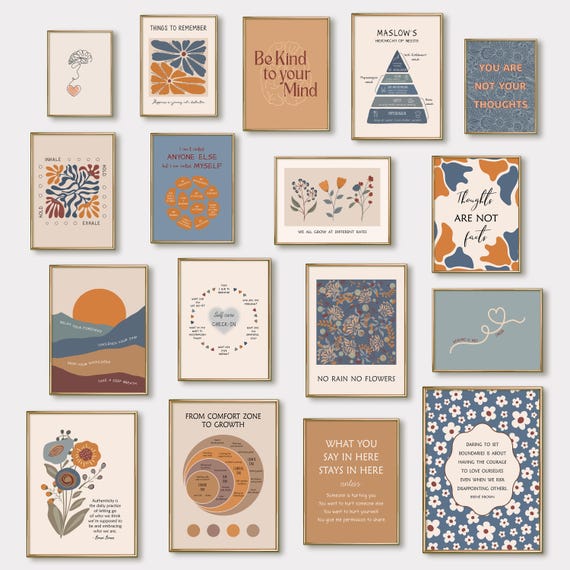 Mental Health Therapy Office Decor Quote Prints
