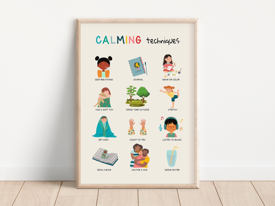 Calming Techniques Poster for Kids, Calm Corner