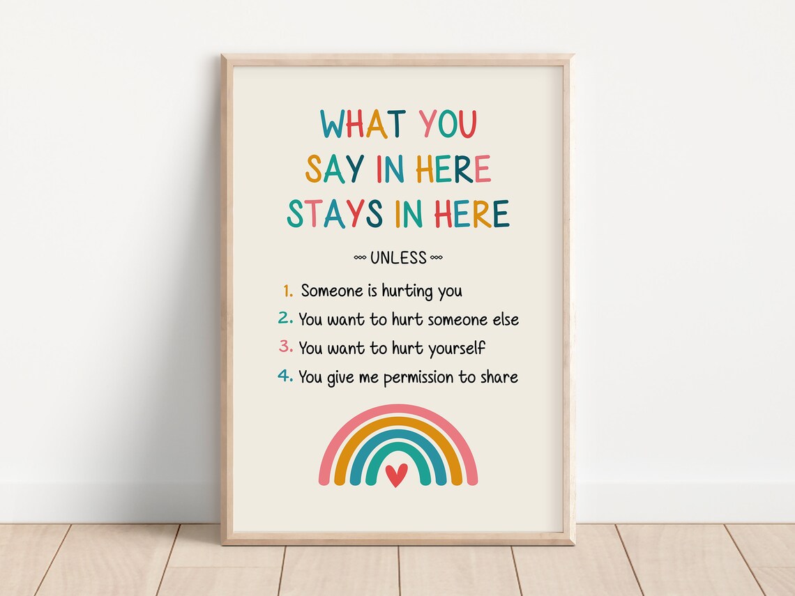 What You Say In Here Stays In Here Therapy Office Art Print