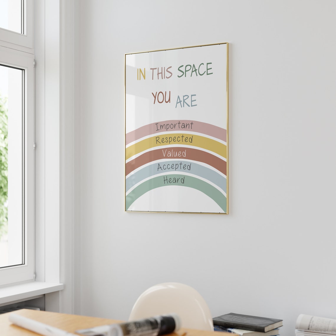 In This Space You Are Important Pastel Rainbow Safe Space Poster - Image 2
