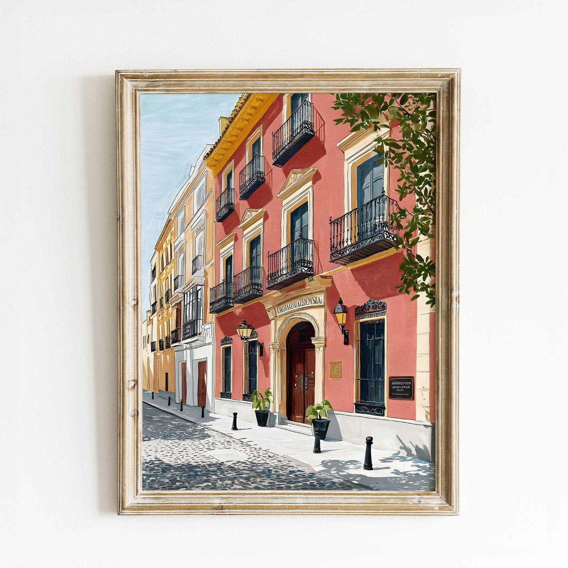 Seville Street Travel Poster, Spanish Architecture