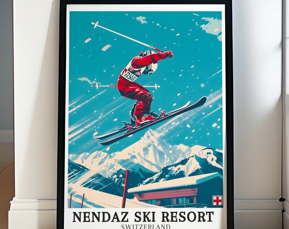Nendaz Ski Resort Travel Prints Montblanc Massif Art Nendaz Snowpark Posters Nendaz Snowpark Art