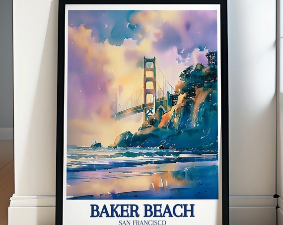 Baker Beach Travel Posters Golden Gate Bridge Art Baker Beach And Golden Gate Bridge Art Collection
