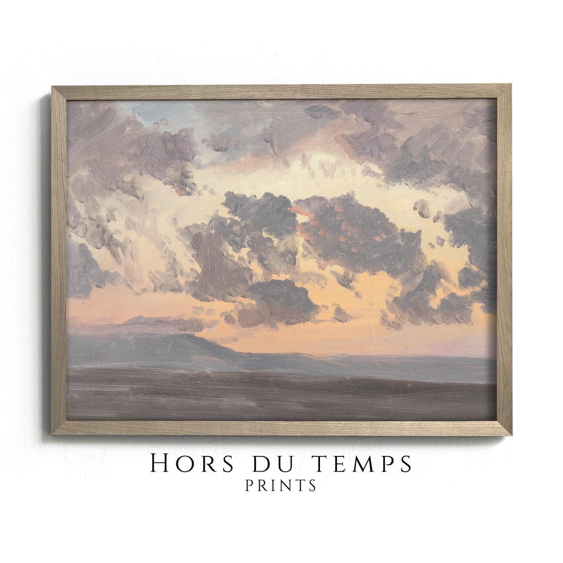 Cloudy Pastel Sunset Sky Soft Golden Horizon Dreamy Cloud Art Poster