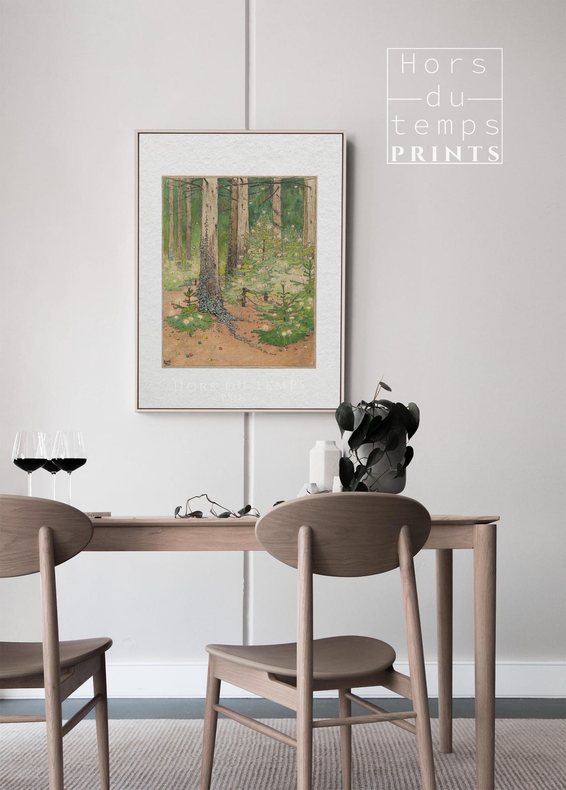 Christmas Forest Young Pines Starlit Art Nouveau Holiday Art Poster - Image 2