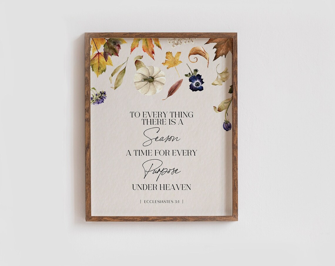 Ecclesiastes 3:1 Fall Autumn Bible Verse Art Print - Image 7
