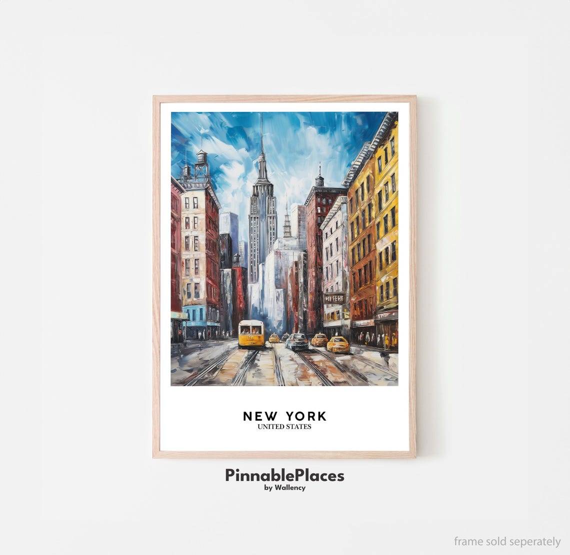 Nyc Skyline Art Print Oil Painting Style File
