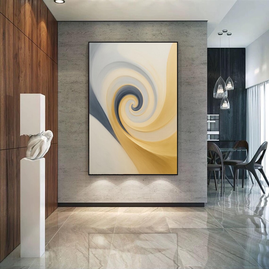 Abstract Painting, Minimalist Neutral Modern Artwork - Image 3