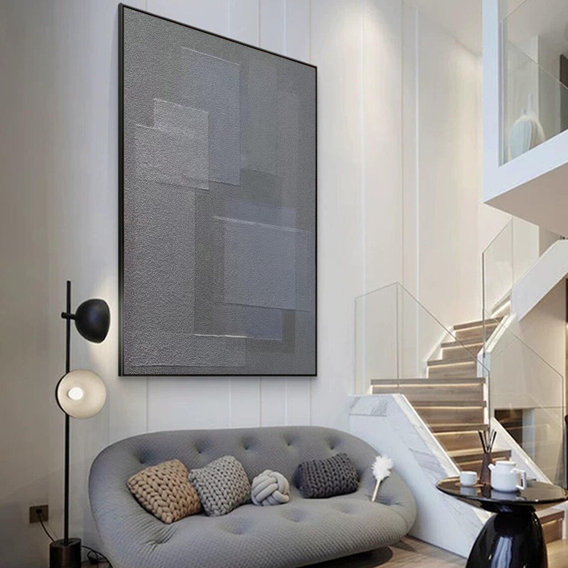 Minimalist Geometric Abstract Painting, Modern Decor - Image 2