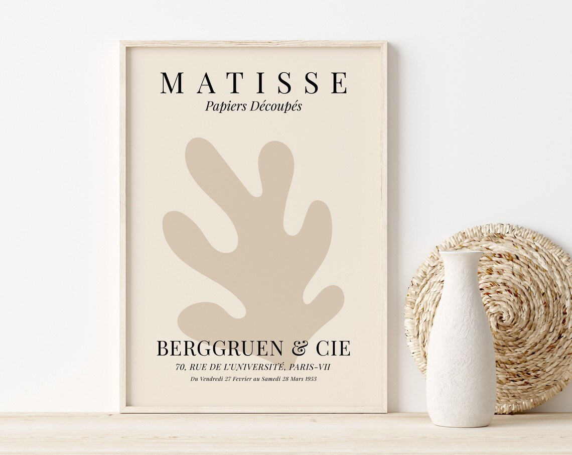 Matisse-Inspired Neutral Botanical Art Print