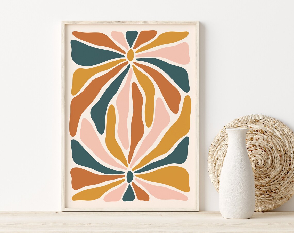 Abstract Flower Botanical Art Print, Floral