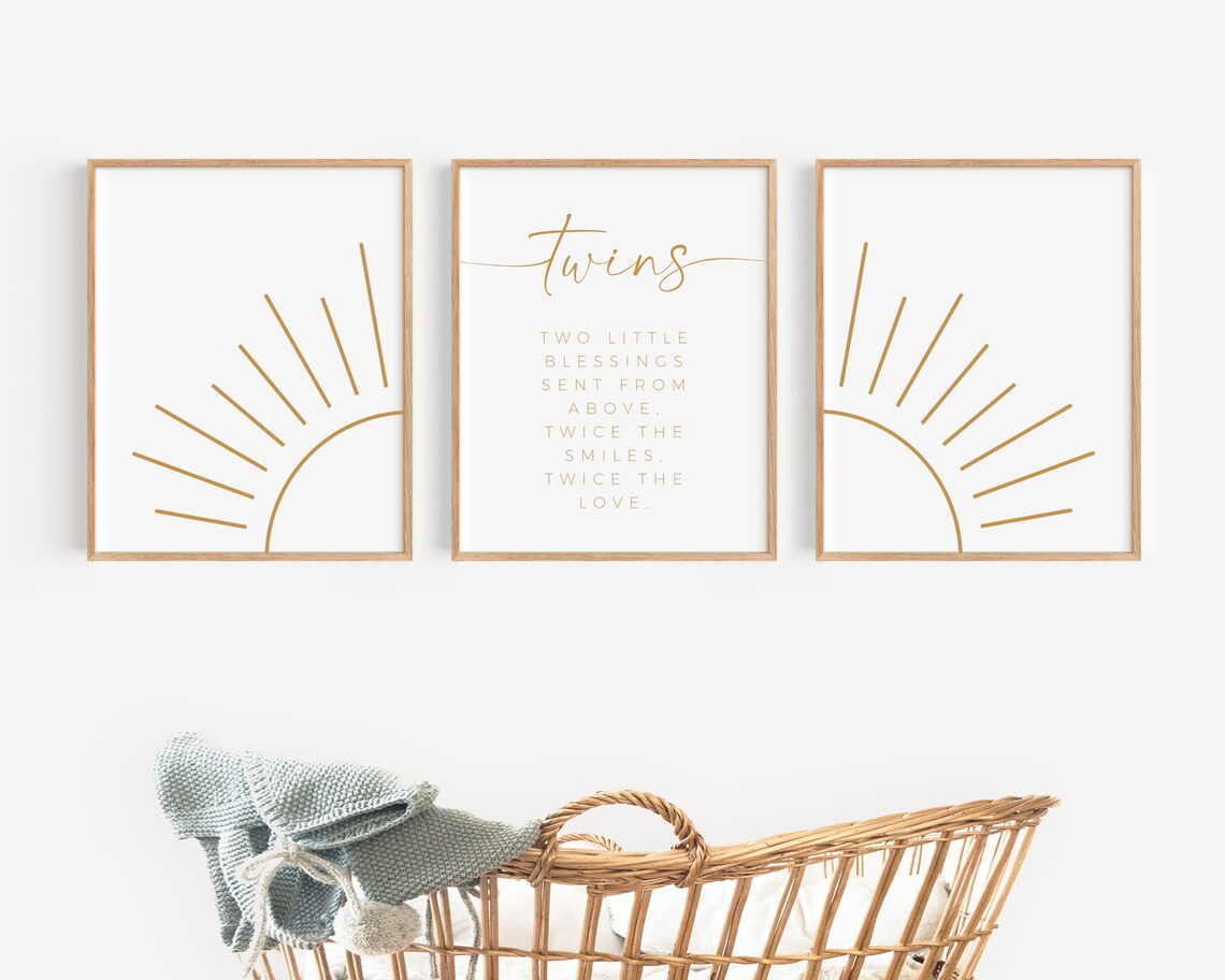 Rainbow Nursery Decor, Boho Twin Nursery Art Print