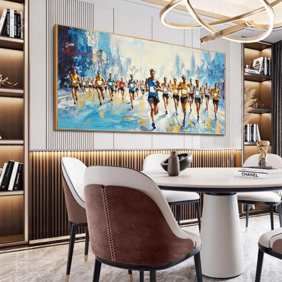 Abstract Running Marathon Poster, Oil-Painting Style - Image 3