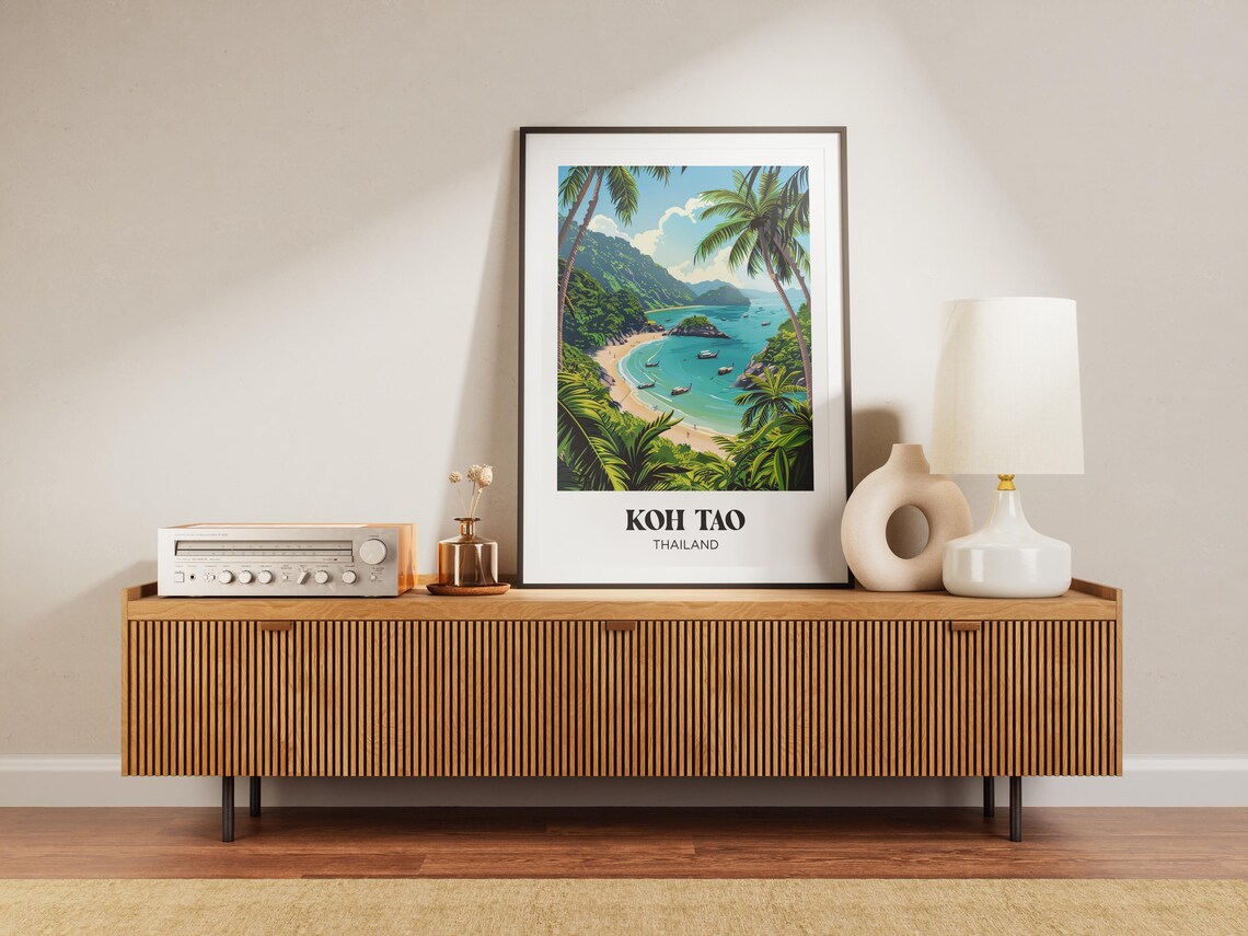 Koh Tao Travel Poster Koh Tao Print Thailand Illustrated Painting Koh Tao Watercolor Decor Thailand Gift - Image 3