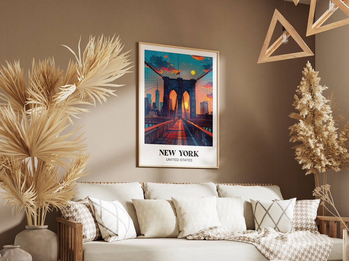 New York City Travel Poster, Retro Watercolor Art Print - Image 2