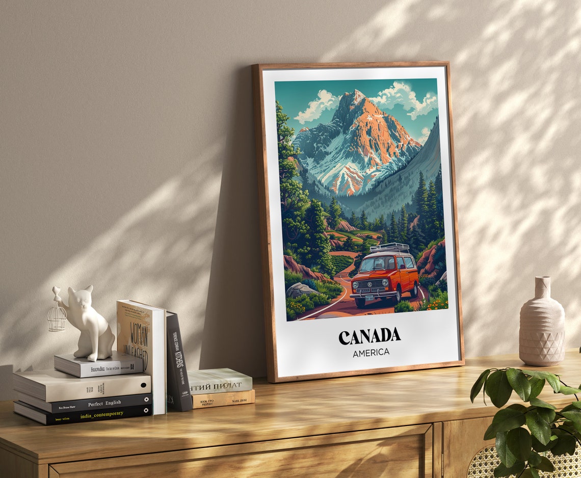 Travel Poster Canada North America Travel Illustration Vintage Retro Poster Canada Travel Poster Travel Poster Roadtrip - Image 4