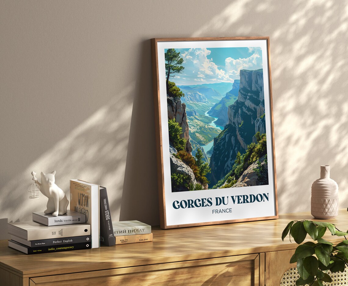 Gorges Du Verdon Travel Poster, Provence Canyon Art Print - Image 4