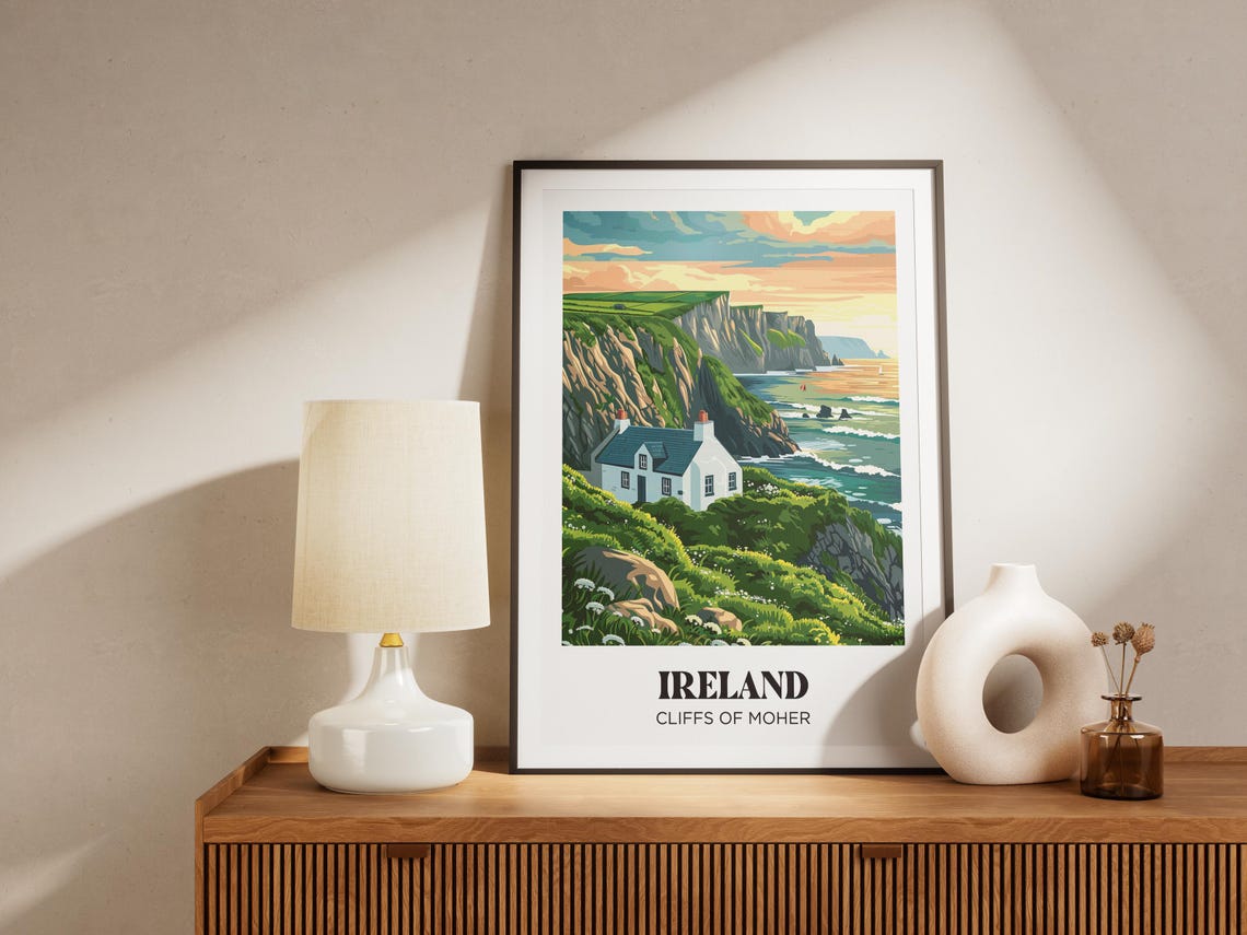 Ireland Travel Poster Ireland Art Print Ireland Illustrated Painting Ireland Watercolor Home Decor Ireland Gift - Image 3