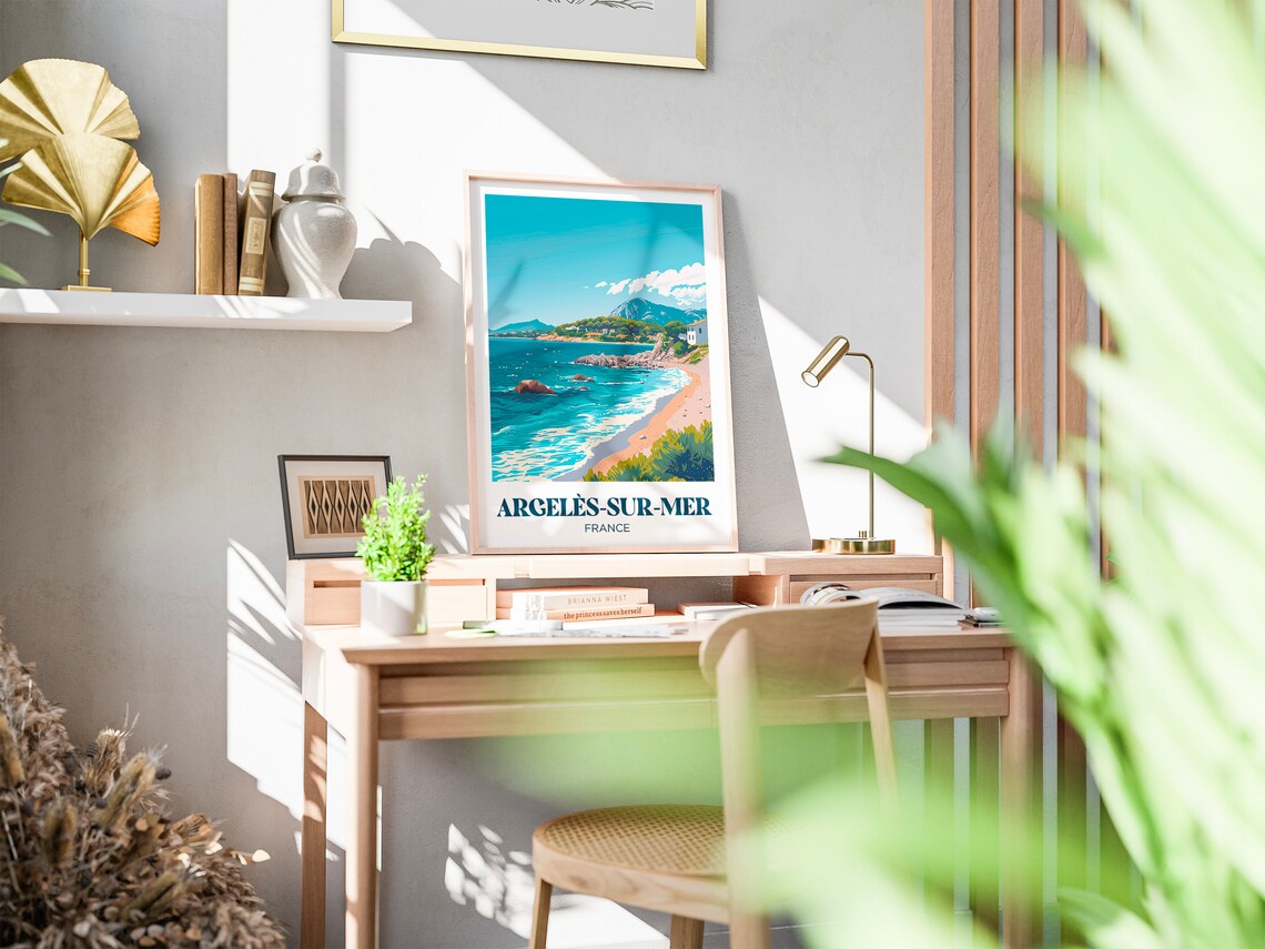 Argelès-sur-Mer Travel Poster, Mediterranean Wall Art - Image 3