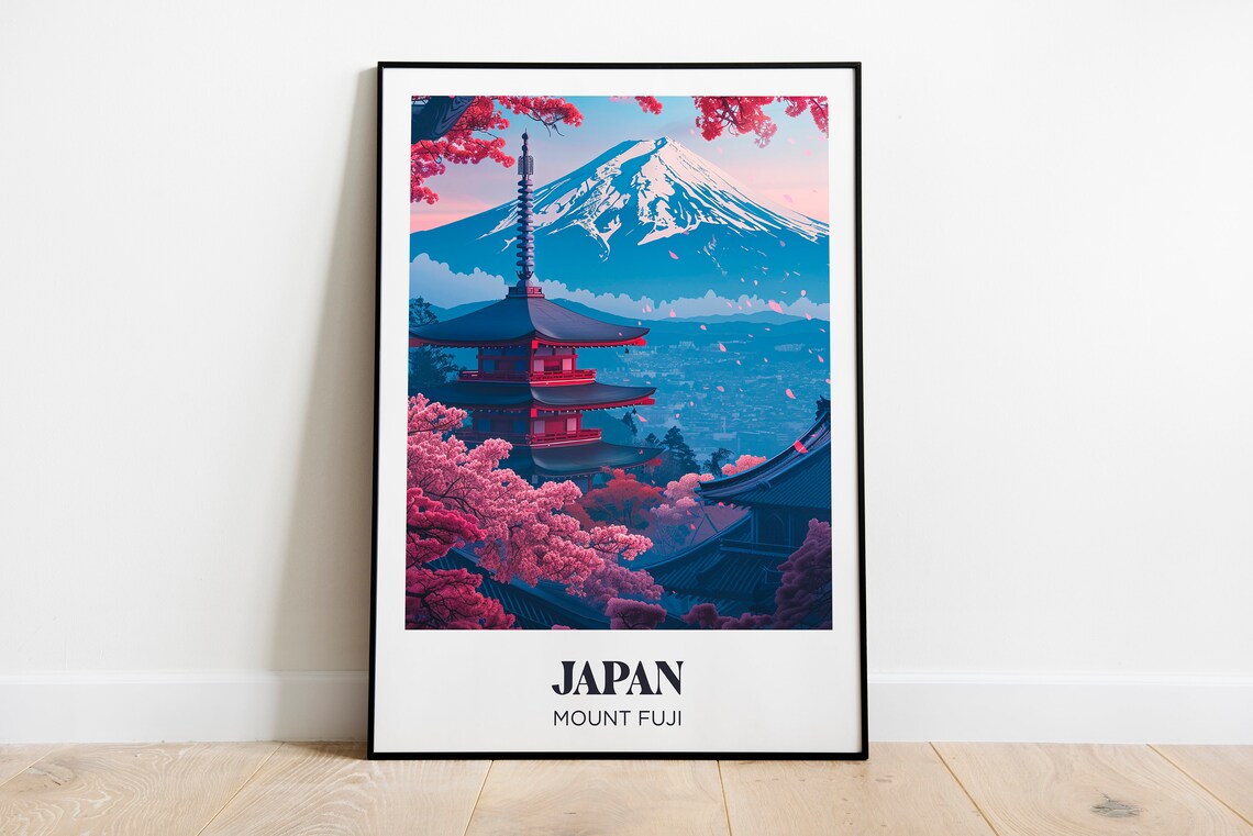 Tokyo Watercolor Travel Poster, Japan Wall Art Print