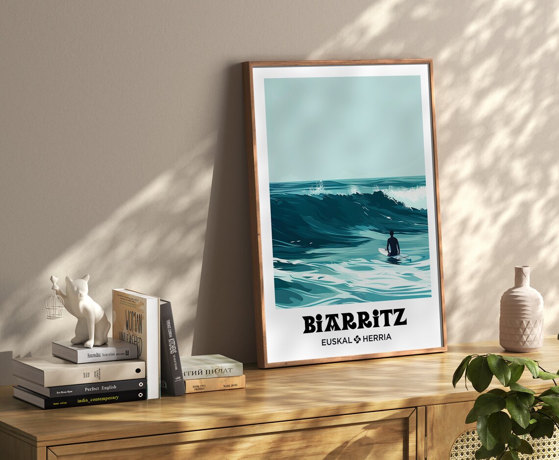 Biarritz Surf Poster, Minimalist Basque Country - Image 4
