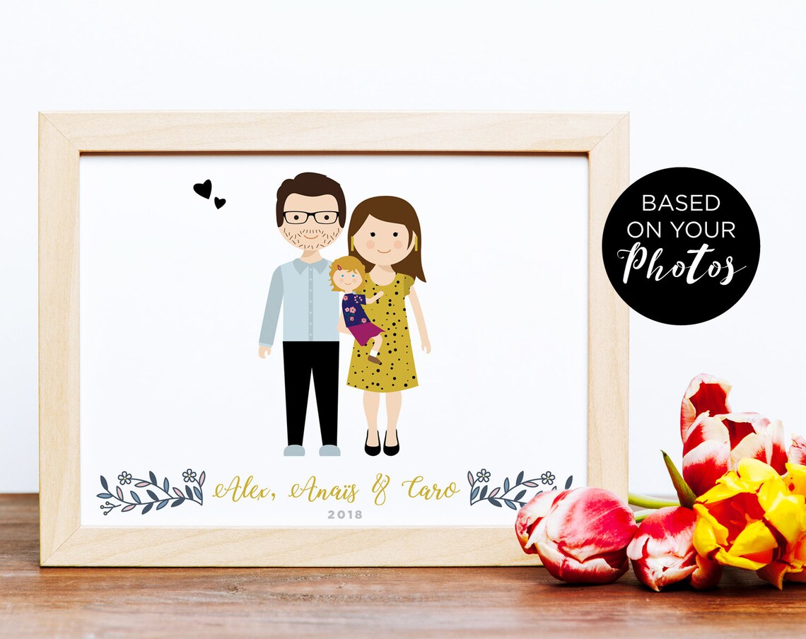 Personalized La Famille Bertronou 2019 Family Illustration Poster - Image 2