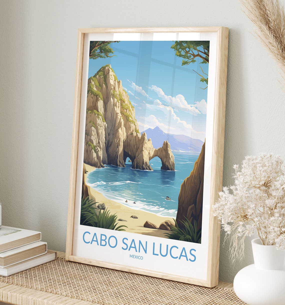 Cabo San Lucas Mexico El Arco Sea Arch and Sandy Beach Travel Poster