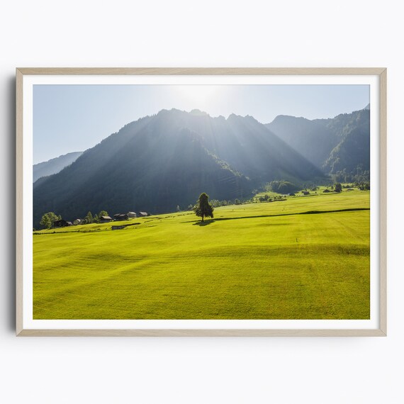 Switzerland Print Swiss Alps Glarus Road Linthal Klausen Pass Mountain Wall Art Travel Poster Travel Gift Aerial Photography