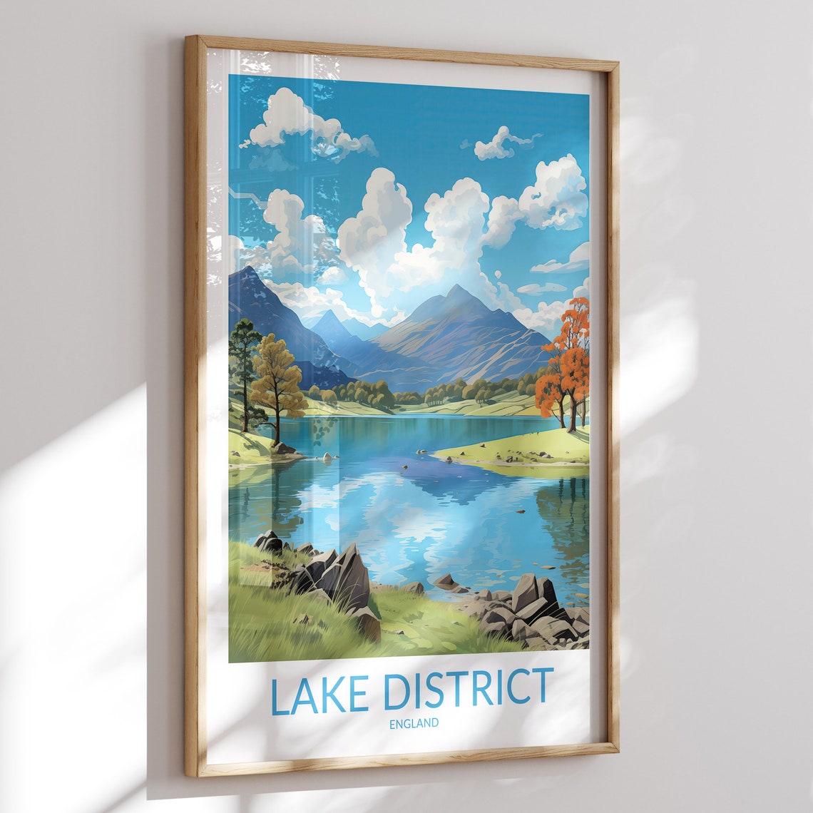 Lake District England Mountain Lake Autumn Reflection Poster