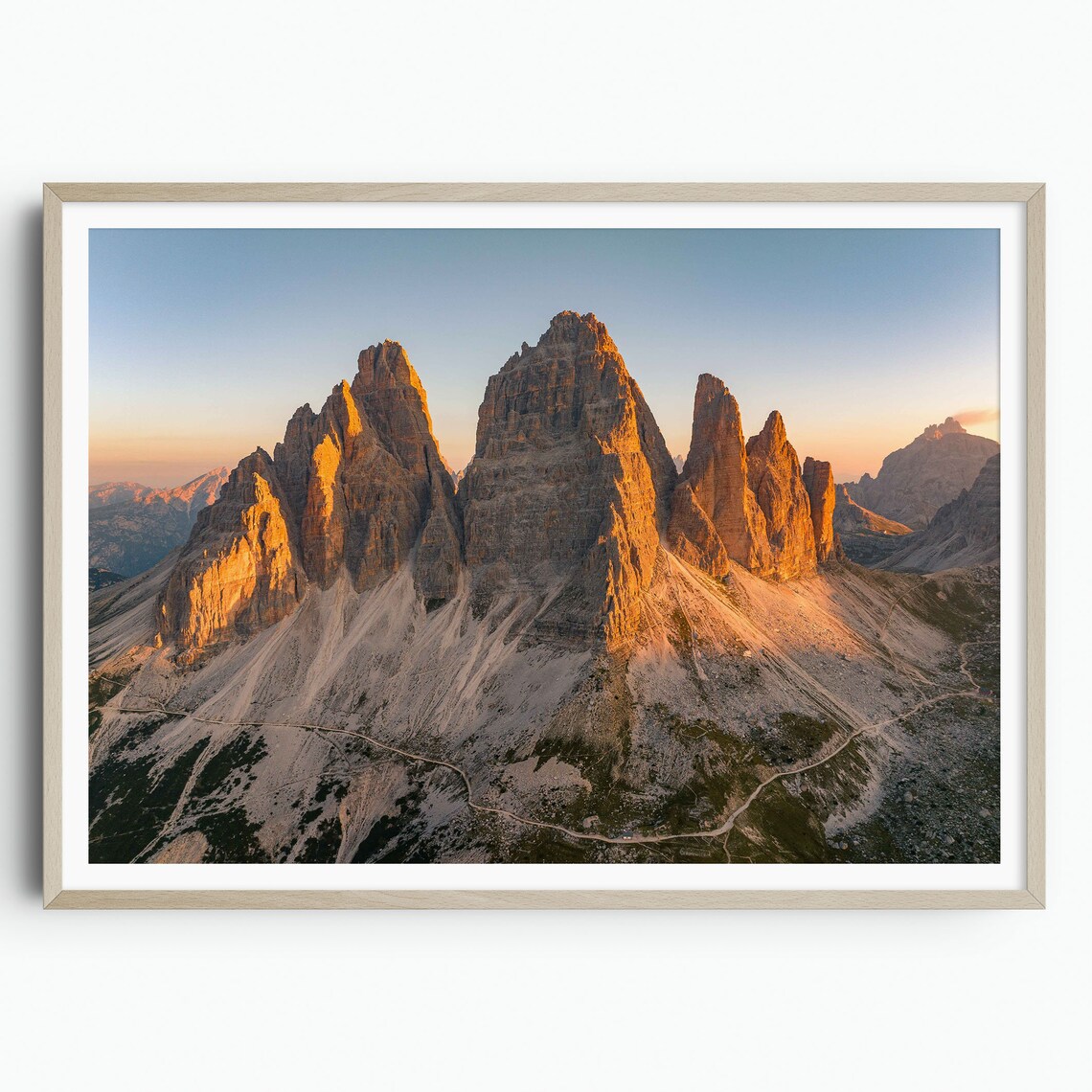 Mountain Wall Art Dolomites Italy Print Italian Alps Photo Tre Cime Di Lavaredo Photo Calming Wall Art Fine Art Photography Sunrise