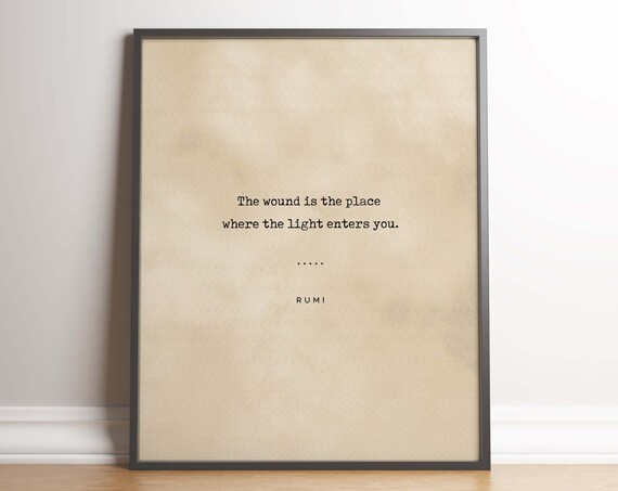 Rumi The Wound Is the Place Where the Light Enters Typewriter Poster