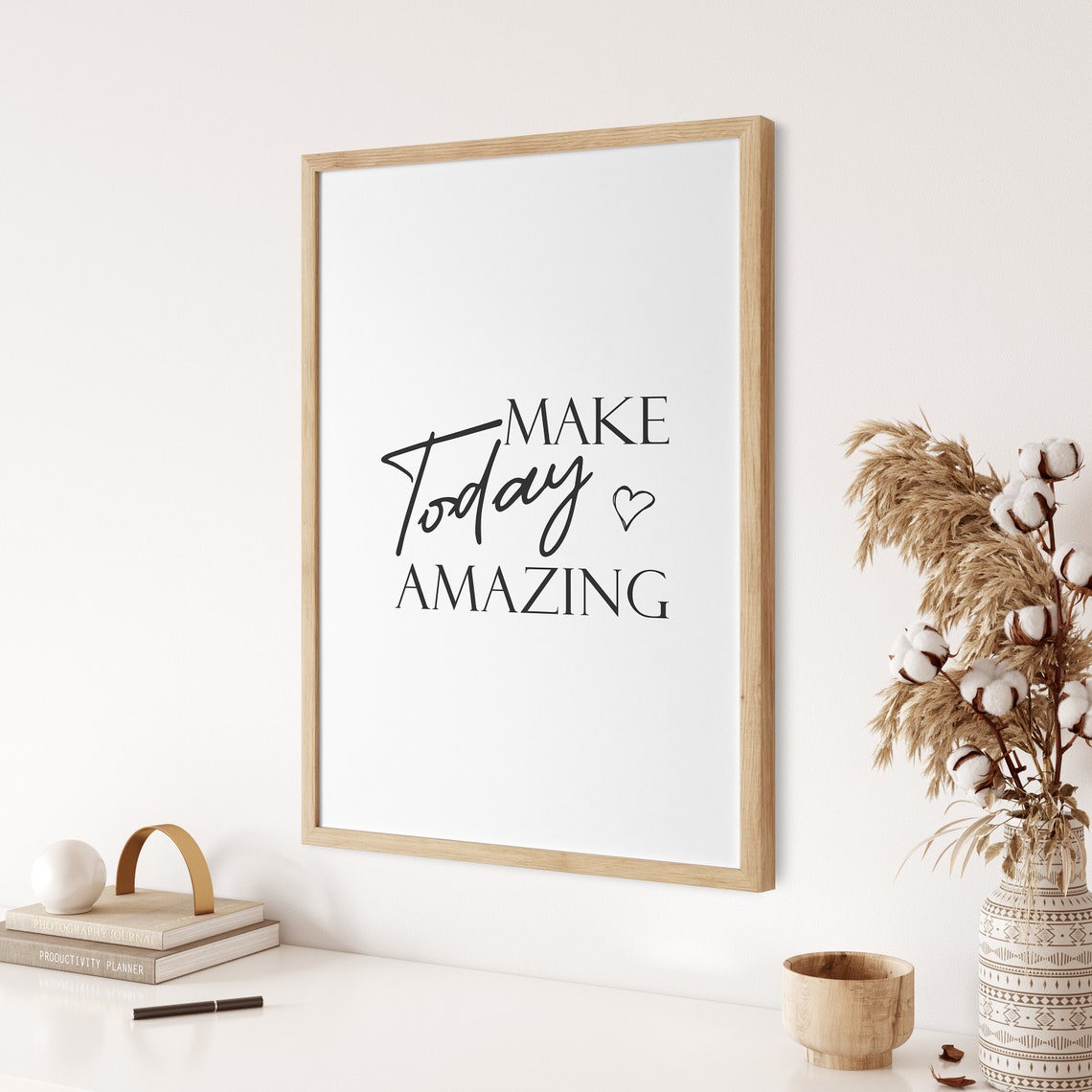 Make Today Amazing Inspirational Quote Script Typography Poster - Image 2