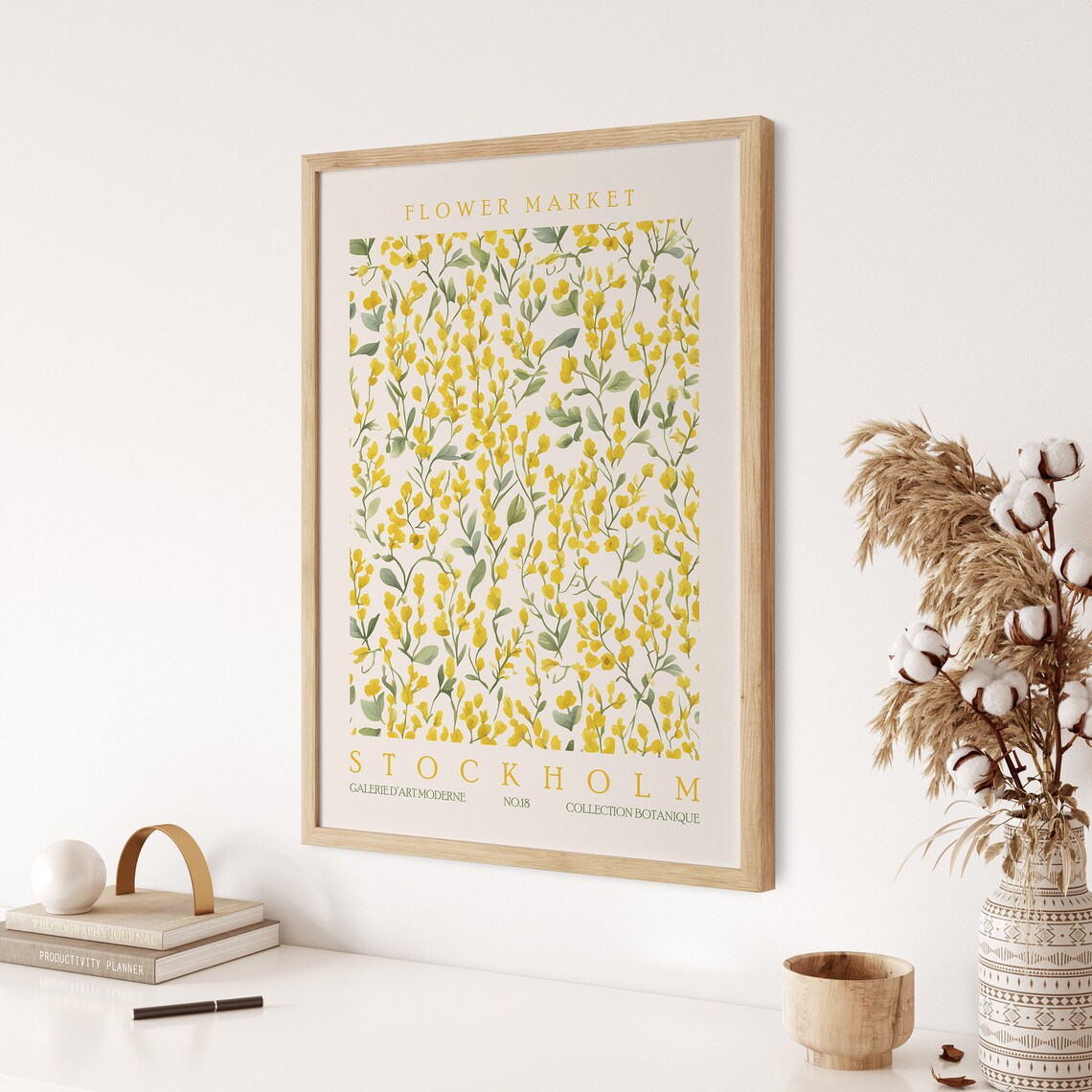 Stockholm Flower Market Yellow Mullein Blooms Botanical Poster - Image 3