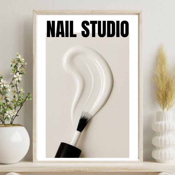 Professional Editorial Style Beauty Salon Print Nail Art Luxury Studio Decor Tech Gift Fashion Poster