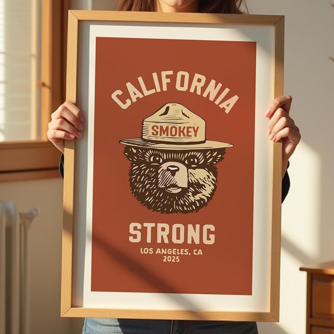 California Art Print California Strong Poster Los Angeles 2025 Gift For Friend Or Californian Outdoorsy Wall Decor