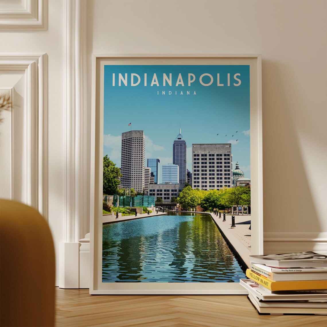 Indianapolis Indiana Skyline Art Print, Travel Poster
