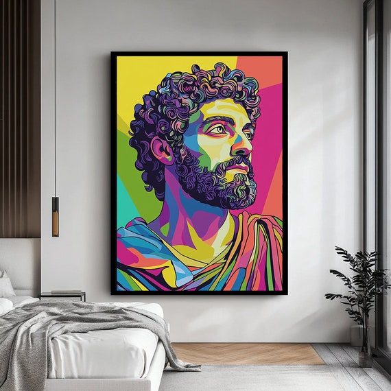 Vibrant Colorful Man Art Print Bold Abstract Artwork For Dynamic Home Decor