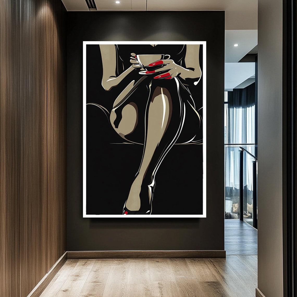Fashionable Wall Art Sexy Woman Art Feminine Figure Decor Sensual Woman Figure Art Elegant Wall Decor Feminine Silhouette Print Wall Art - Image 2