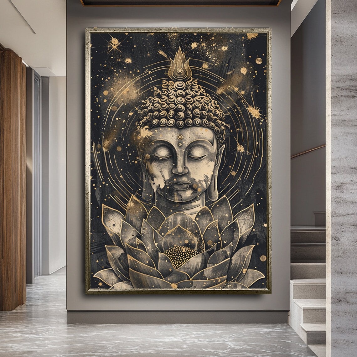 Buddha Statue Art Print, Tranquil Zen Decor - Image 2