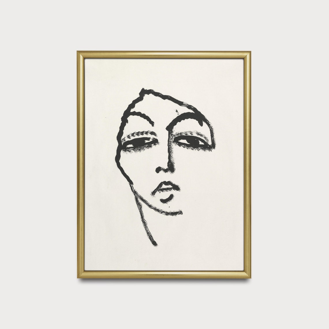 Abstract Minimalist Line Art Face Drawing Modern Neutral Poster - Image 4
