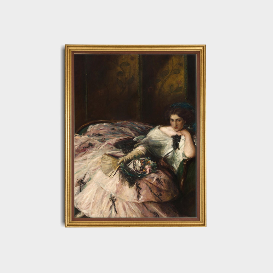 Vintage Portrait Painting Antique Woman Portrait Victorian Print Wall Art Moody Rustic Fine Art Print - Image 2